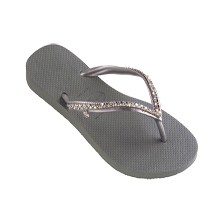 Havaianas Women’s Sandals – Slim Crystal Metalisse, Grey/Silver
